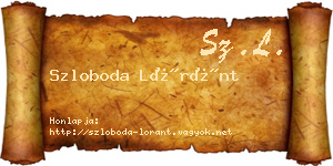 Szloboda Lóránt névjegykártya
